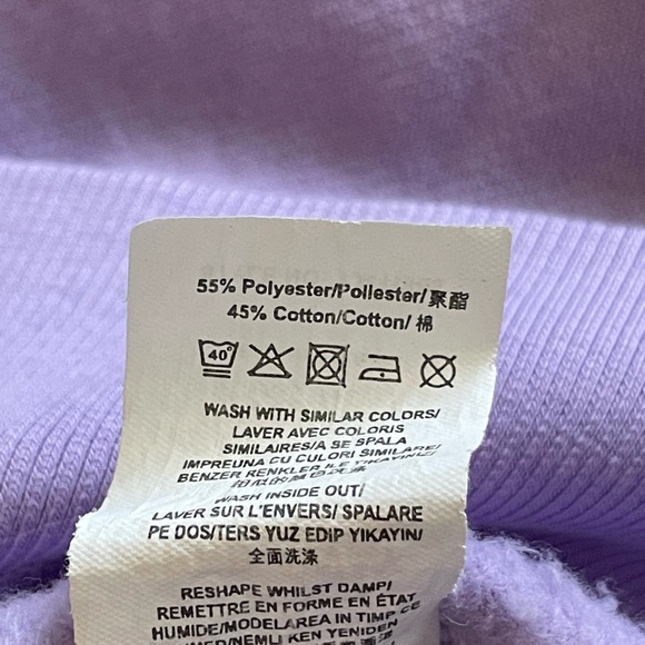 Purple Missguided Puff Sleeve Crewneck Sweater Sweatshirt size small - Picture 5 of 6